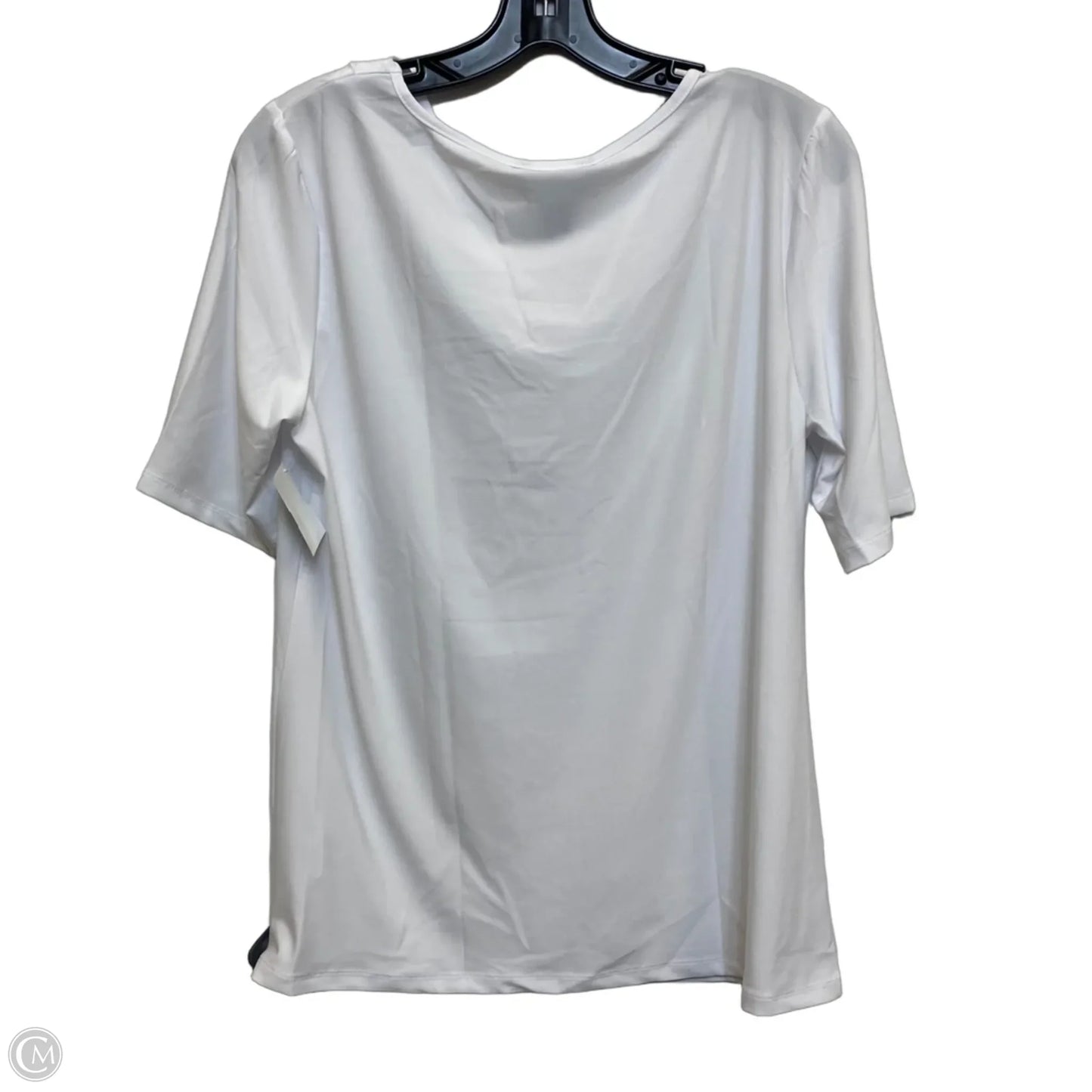 Top Short Sleeve By Nina Leonard In White, Size: M