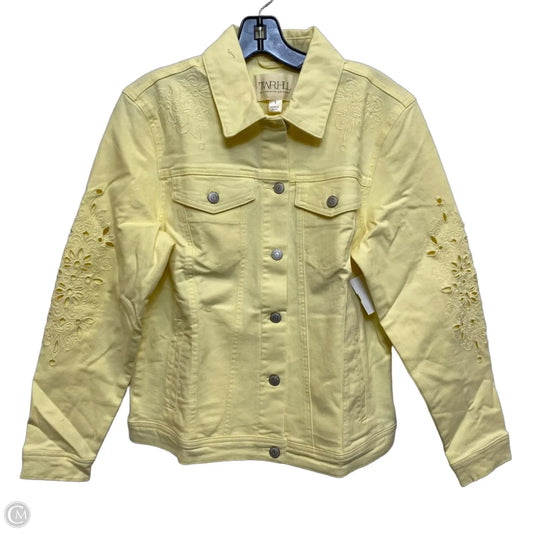 Jacket Denim By Christie Brinkley In Yellow Denim, Size: S