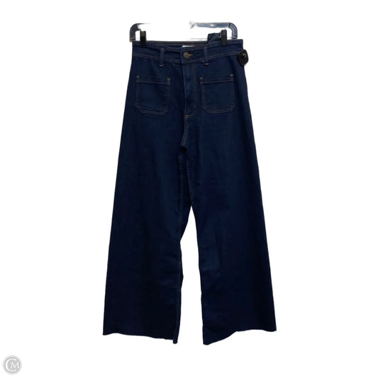 Jeans Wide Leg By Zara In Blue Denim, Size: 8