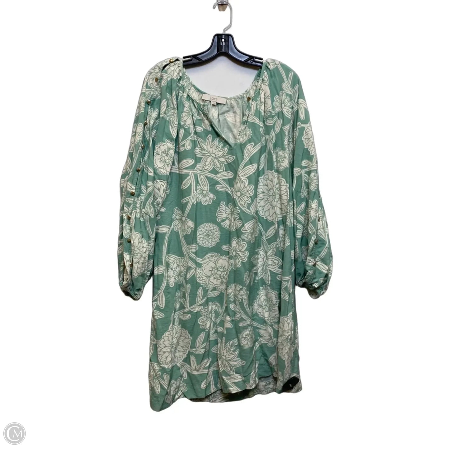 Dress Casual Short By Loft In Cream & Green, Size: L