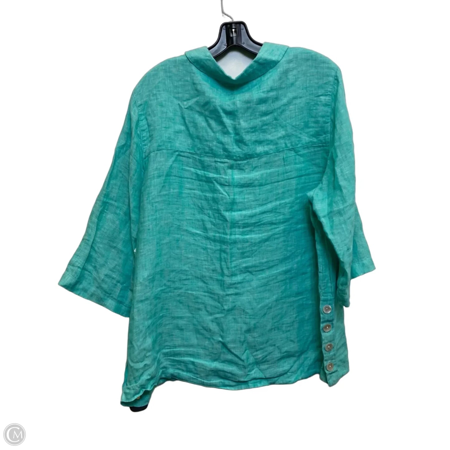 Top 3/4 Sleeve By Tahari In Green, Size: 1x