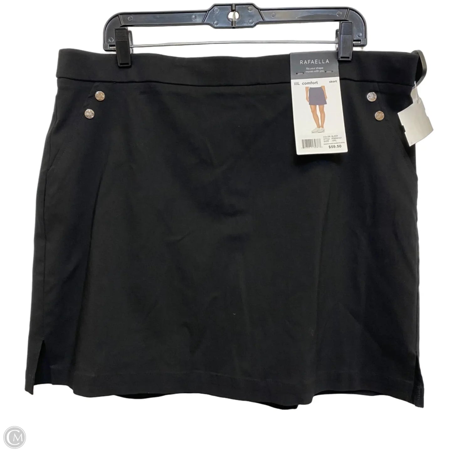 Skort By Rafaella In Black, Size: Xxl