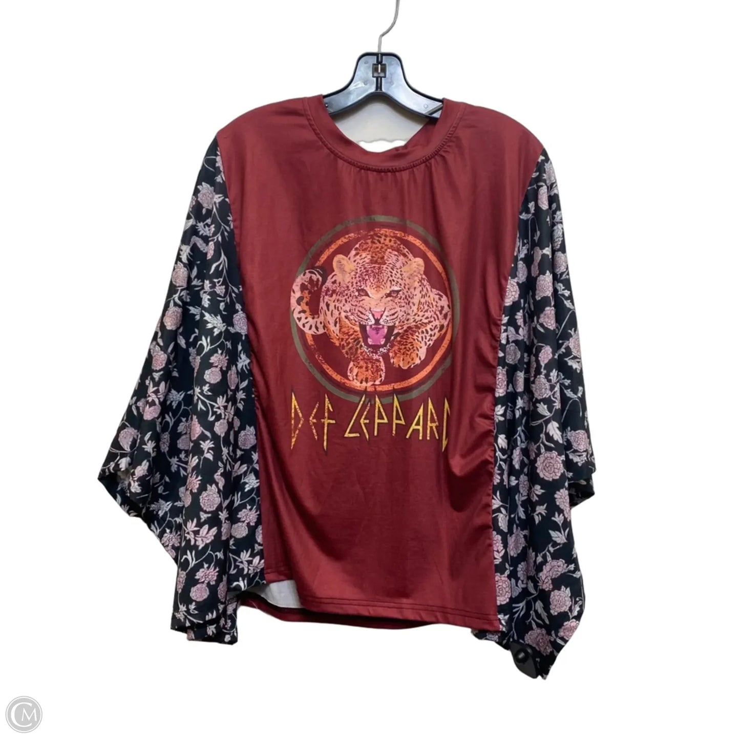 Top Short Sleeve By Cmc In Black & Red, Size: M