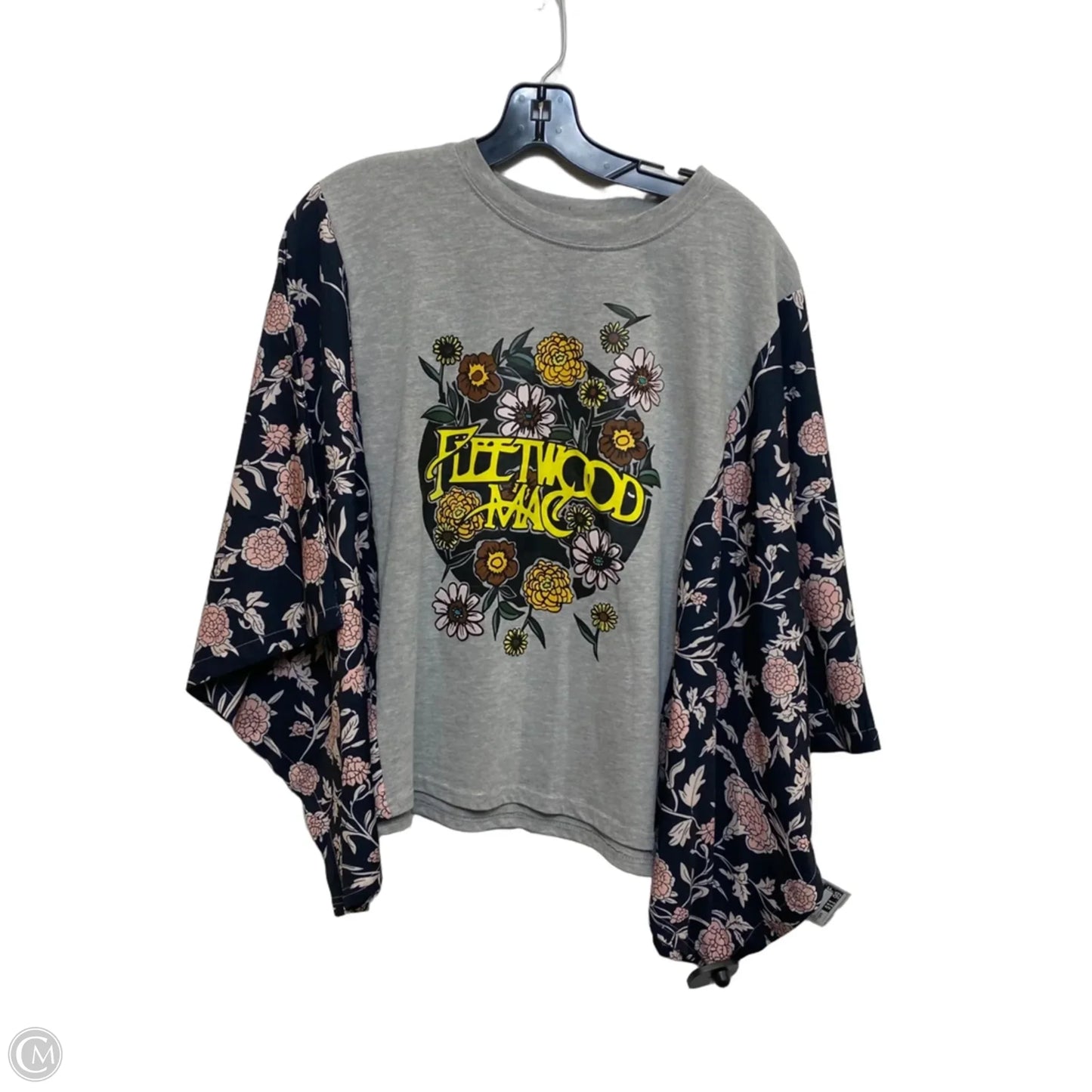 Top Short Sleeve By Cmc In Grey & Pink, Size: Osfm