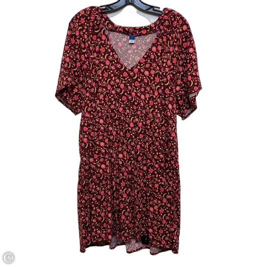 Dress Casual Short By Old Navy In Pink & Red, Size: L