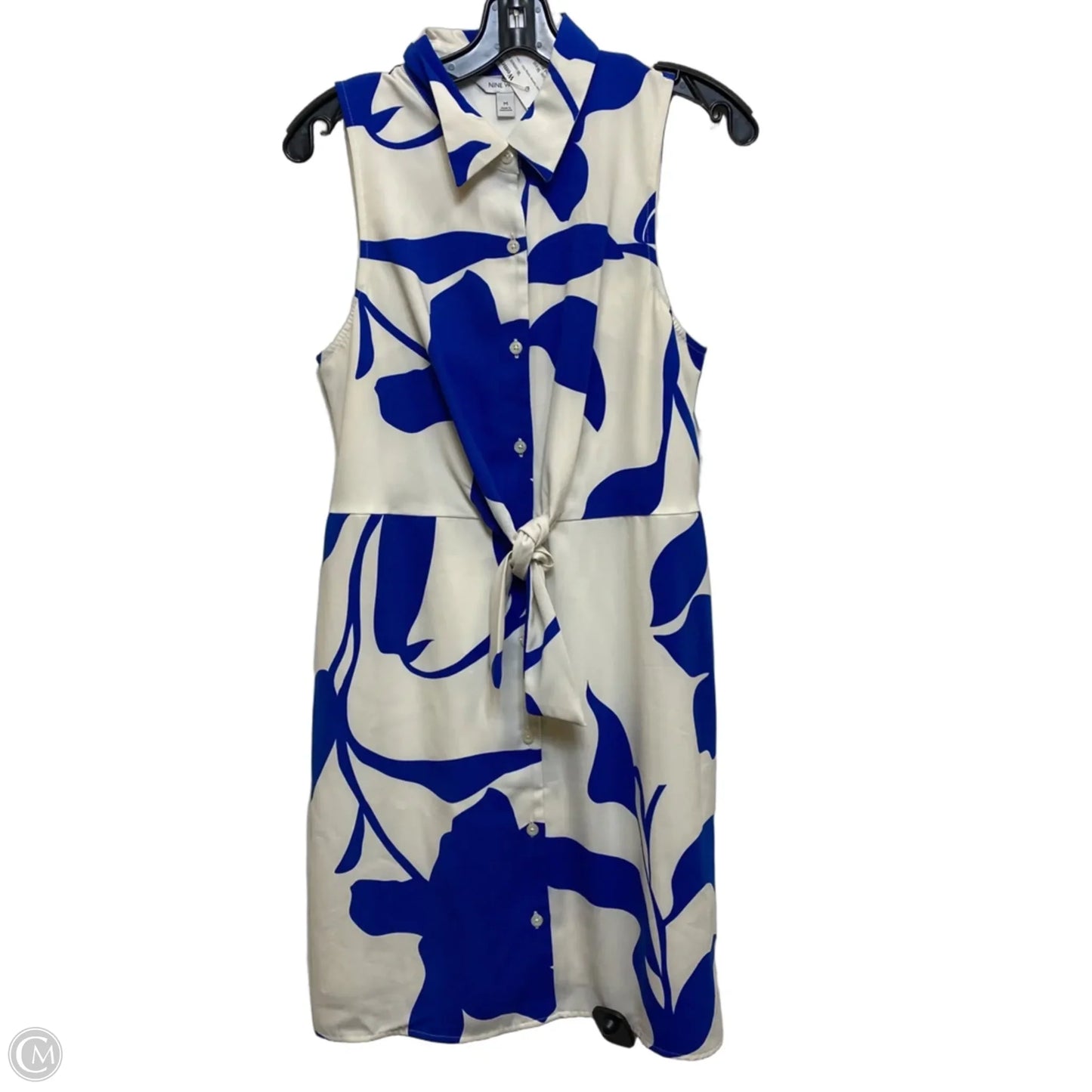 Dress Casual Short By Nine West Apparel In Blue & White, Size: M