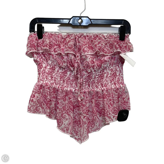 Top Sleeveless By Madden Girl In Pink & White, Size: S