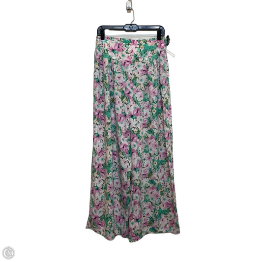 Pants Wide Leg By Entro In Green & Pink, Size: L