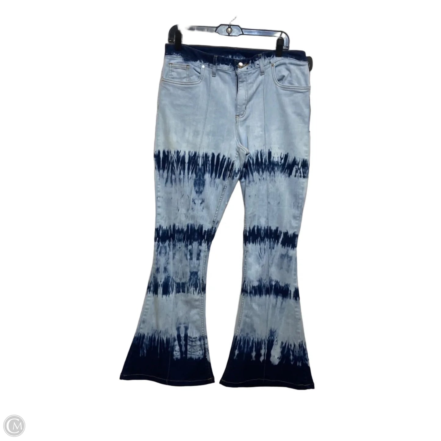Jeans Flared By Venus In Blue Denim, Size: 14