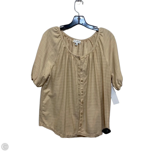 Top Short Sleeve By Wonderly In Cream, Size: Lp