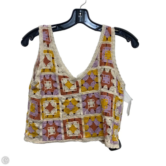 Top Sleeveless By Rebellion In Cream & Orange, Size: Xs