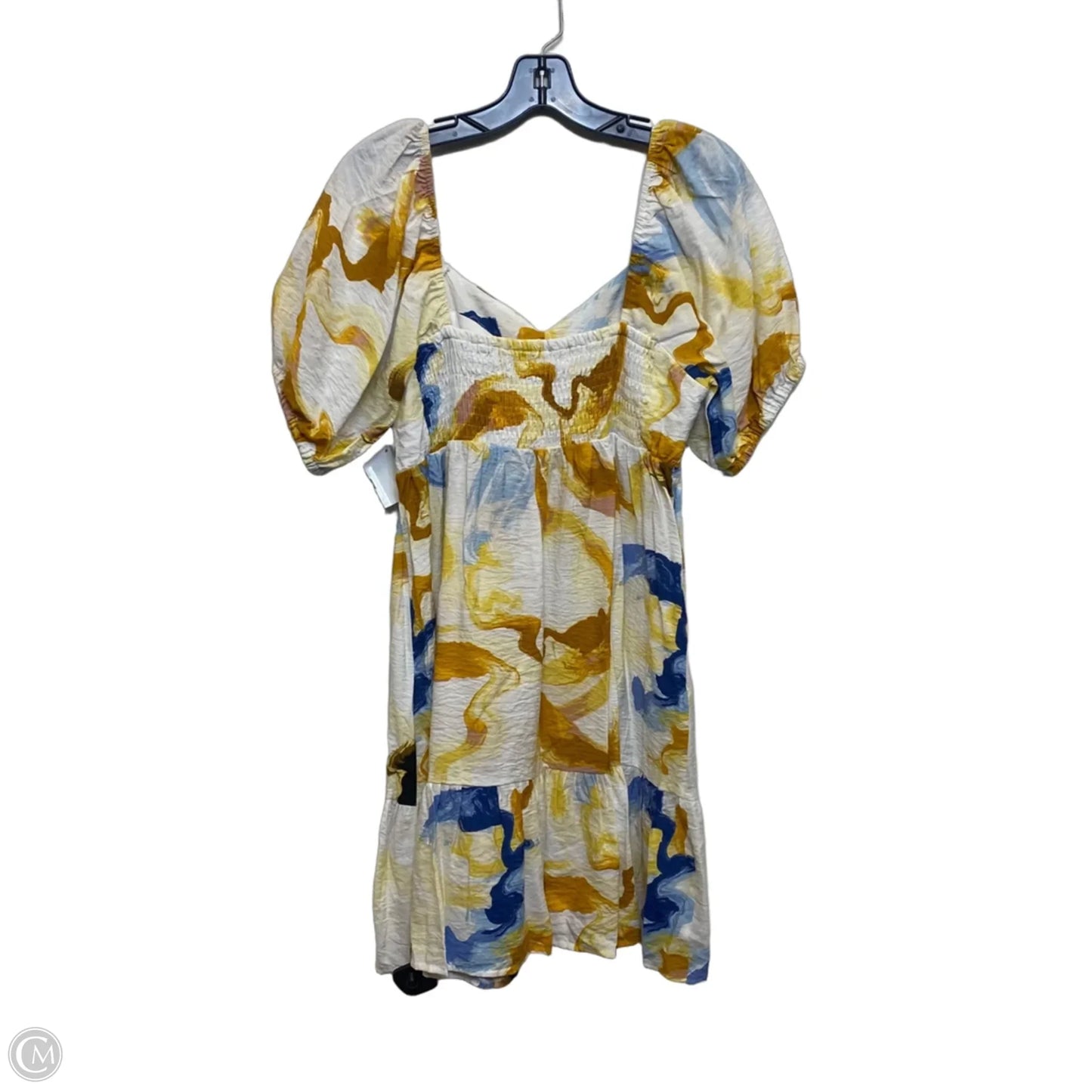 Dress Casual Short By Nine West In Blue & Yellow, Size: L