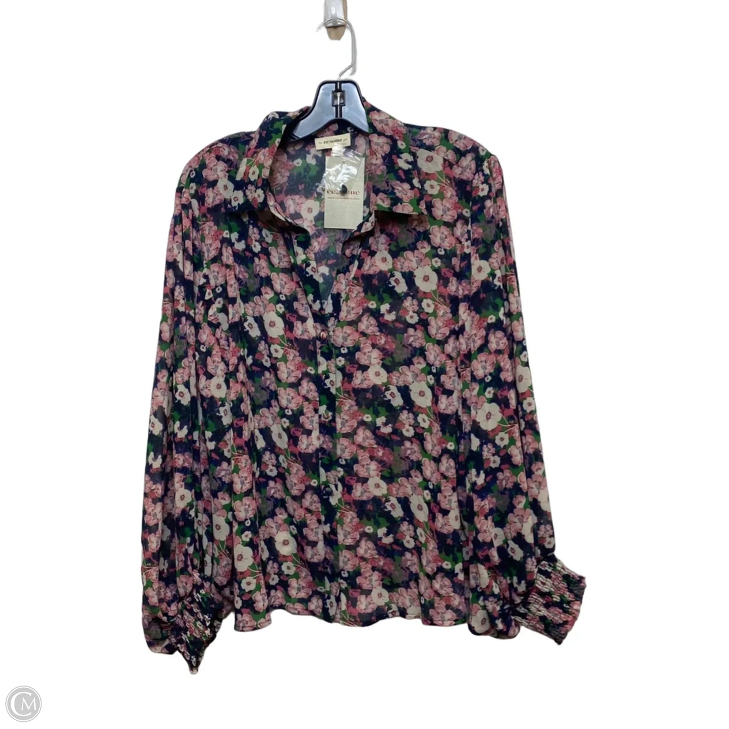Top Long Sleeve By Ee Some In Blue & Green, Size: L