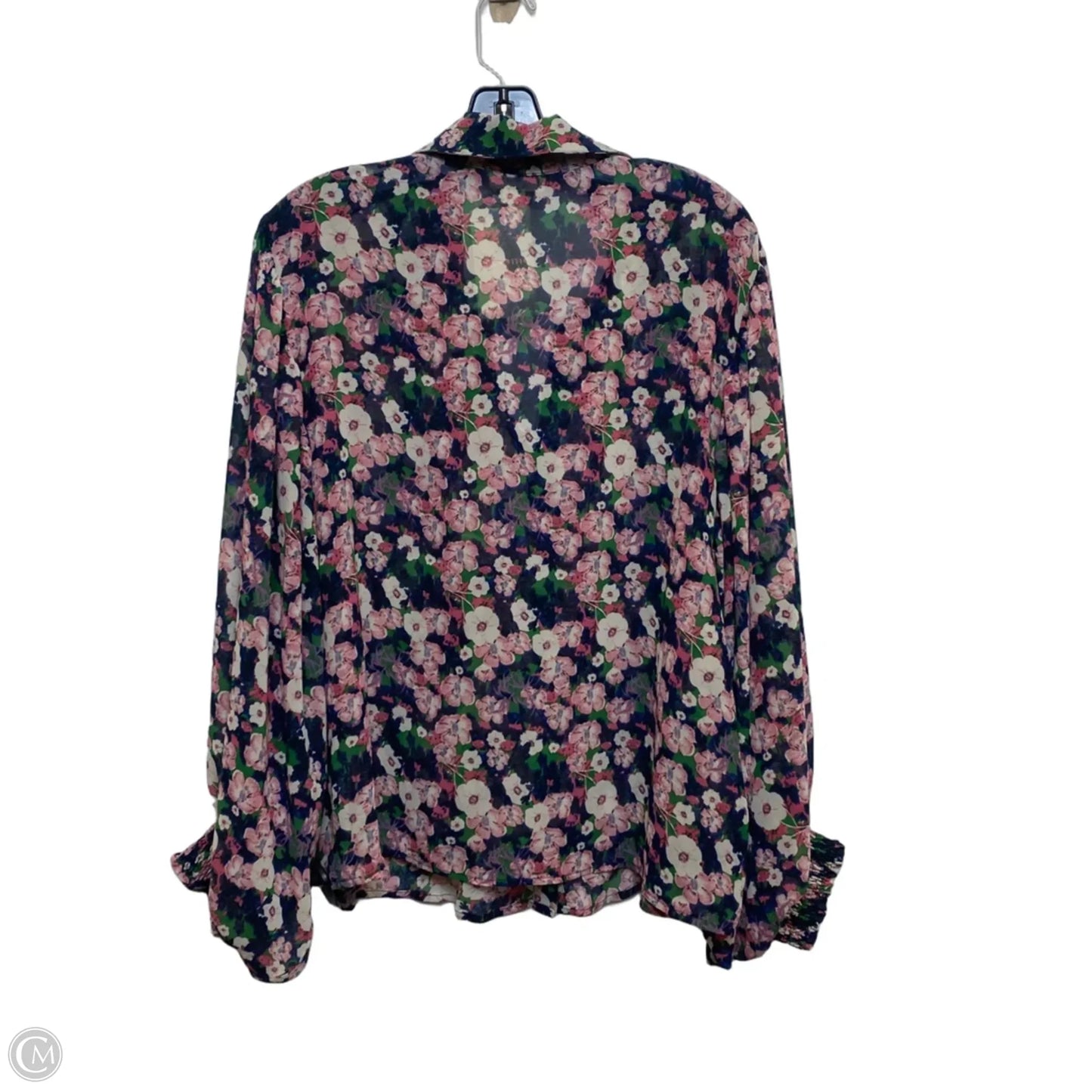 Top Long Sleeve By Ee Some In Blue & Green, Size: L