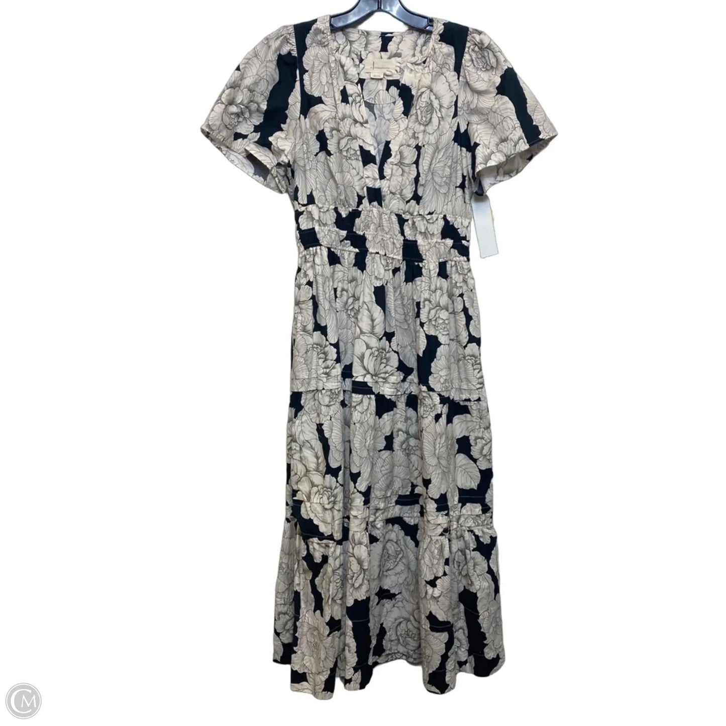 Dress Casual Maxi By Anthropologie In Black & Cream, Size: Mp