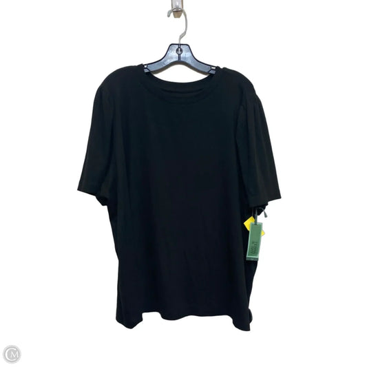Top Short Sleeve By Terra & Sky In Black, Size: 3x