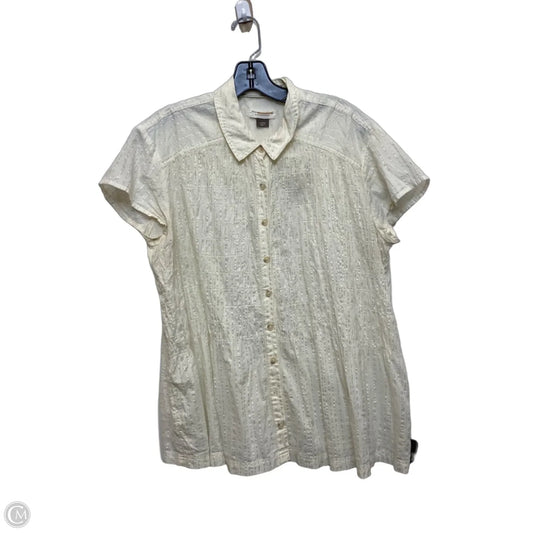 Top Short Sleeve By Pilcro In Cream, Size: L