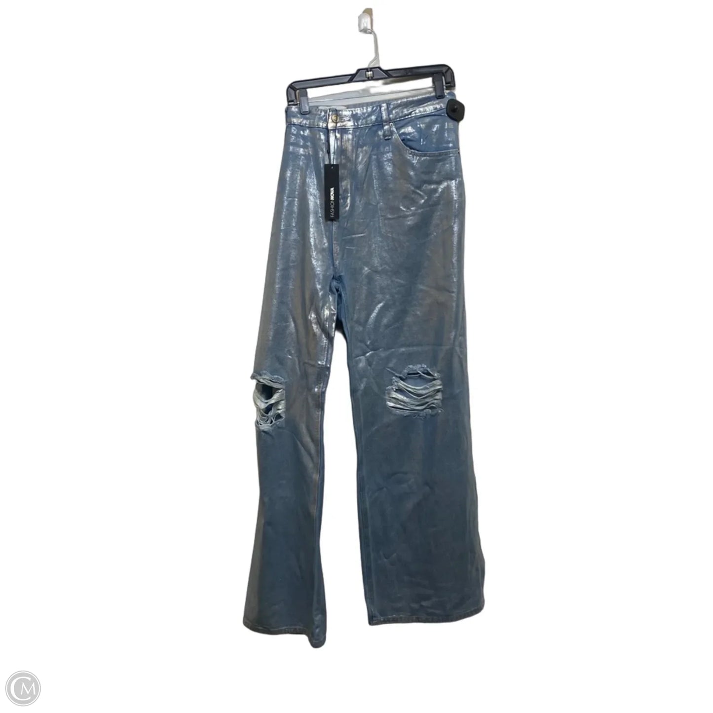 Jeans Wide Leg By Fashion Nova In Blue Denim, Size: 18
