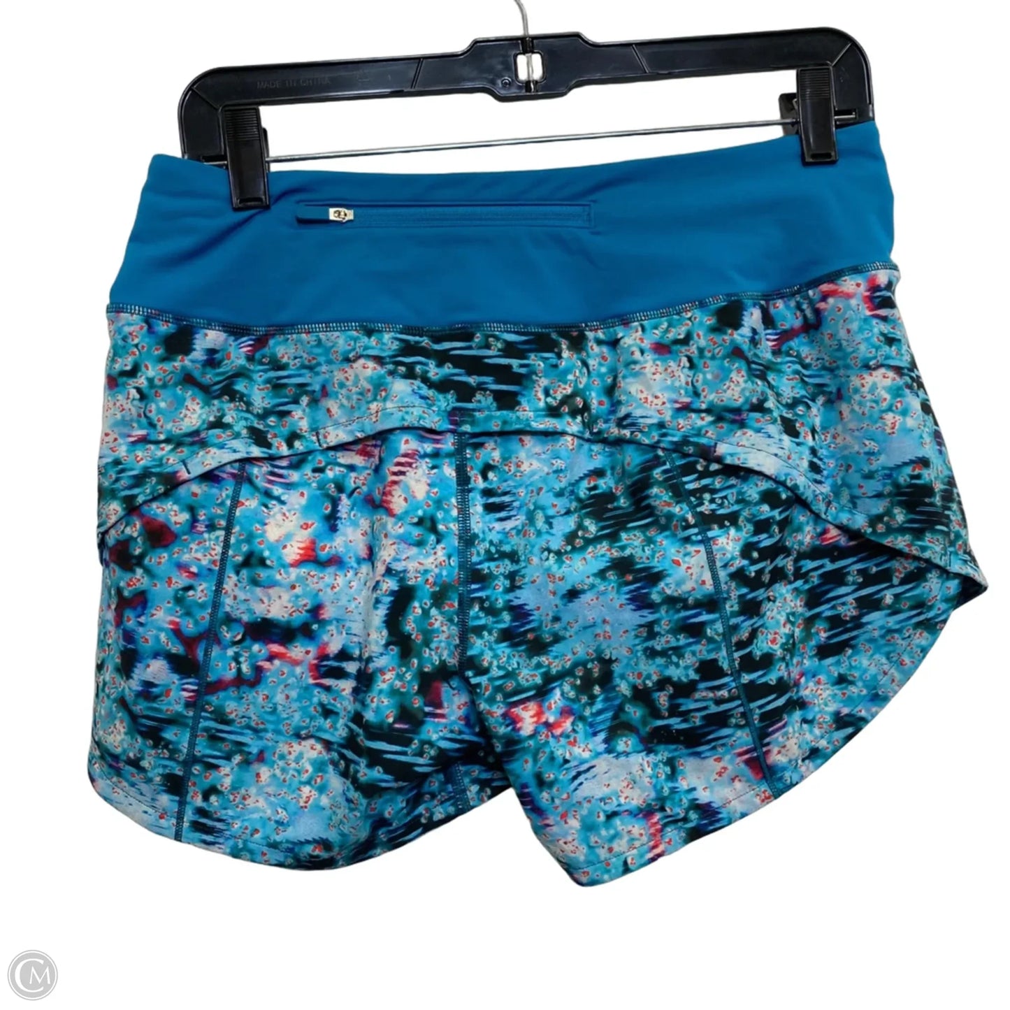 Athletic Shorts Designer By Lululemon In Green & Red, Size: S