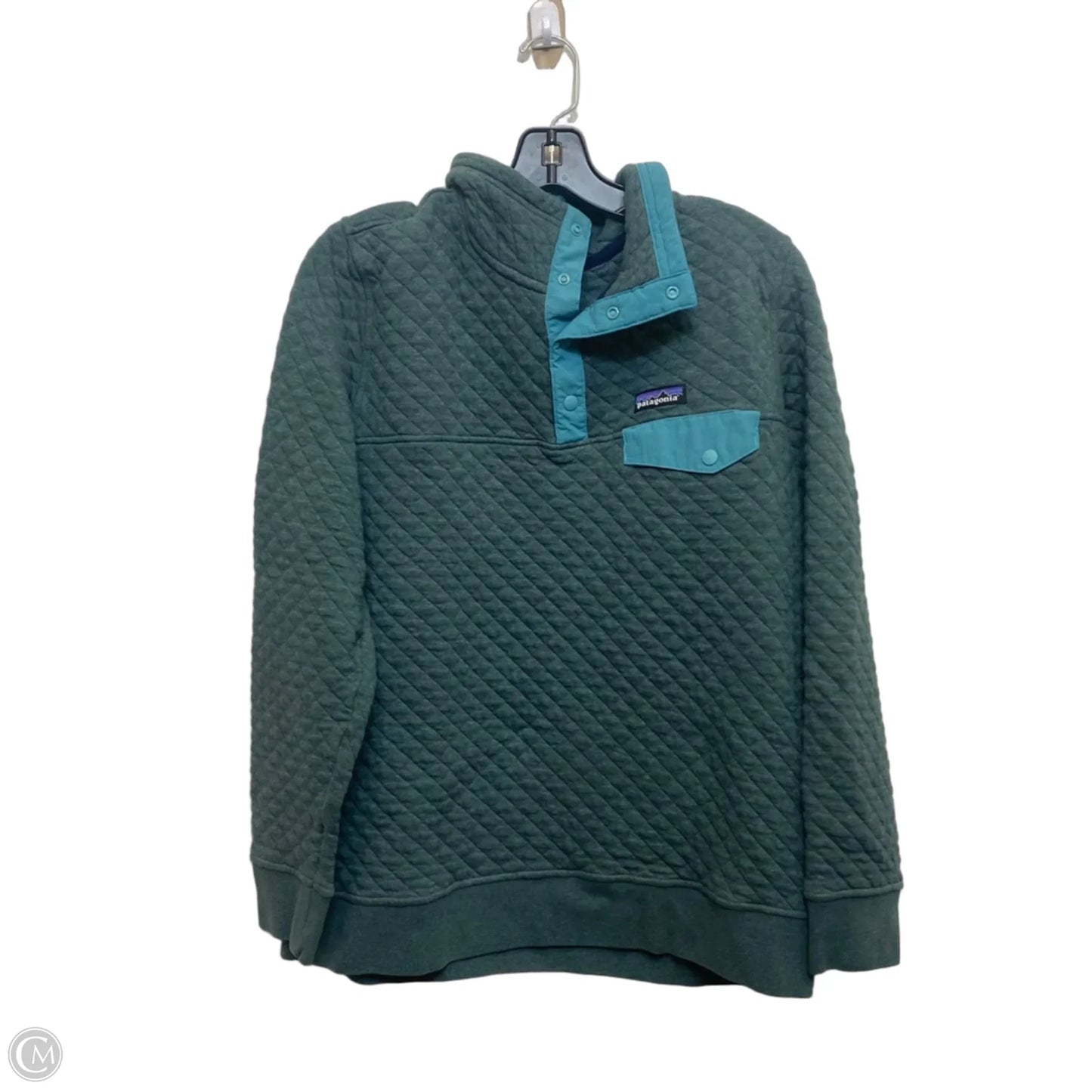 Athletic Sweatshirt Collar By Patagonia In Green, Size: L