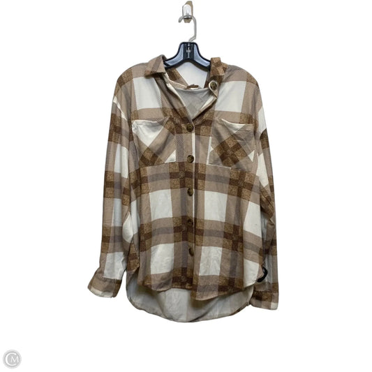 Top Long Sleeve By Eden & Olivia In Brown & Cream, Size: Xl
