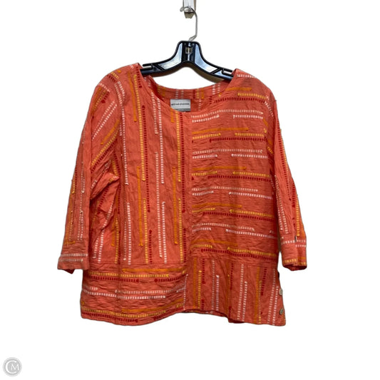Top 3/4 Sleeve By Alfred Dunner In Orange, Size: Lp