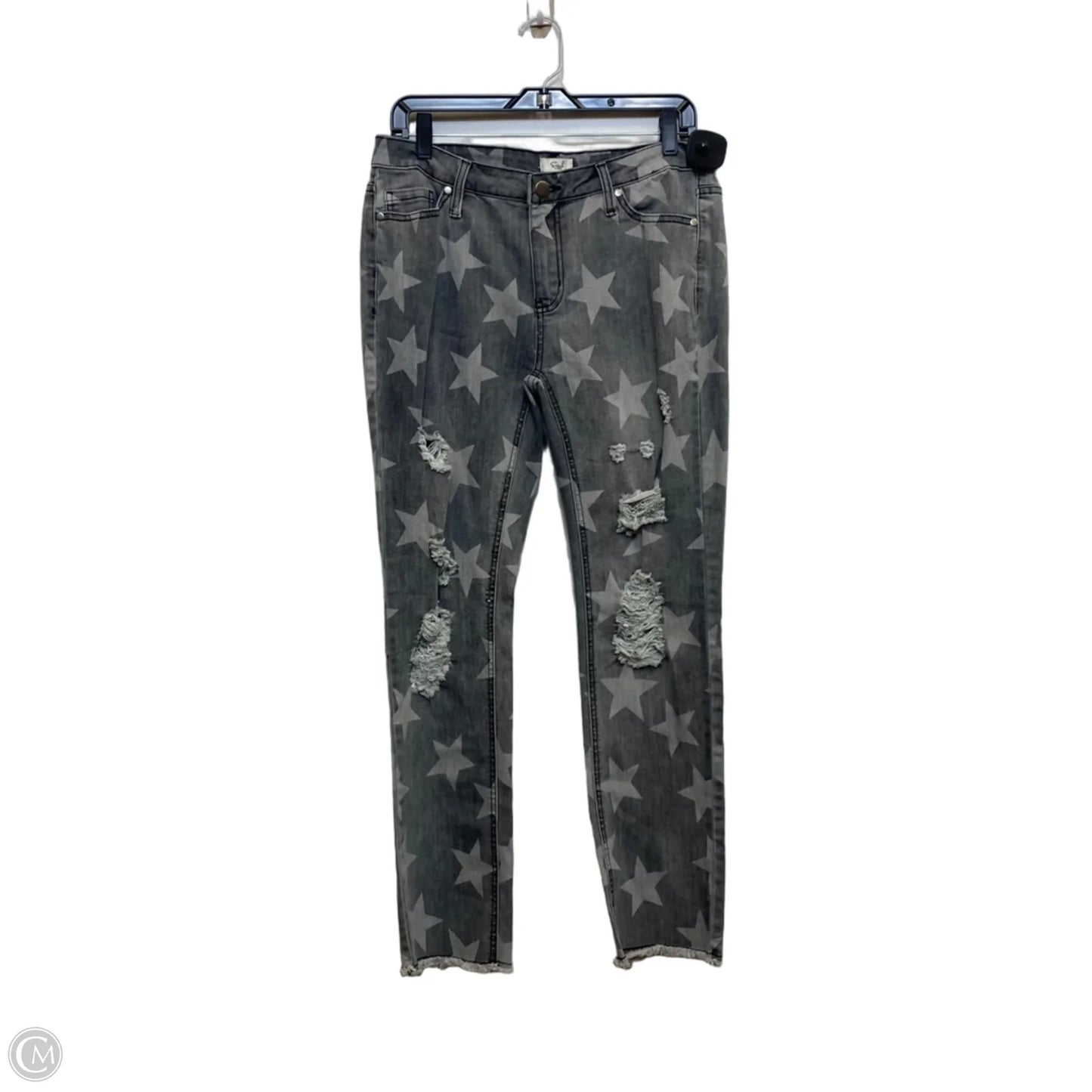 Jeans Skinny By Easel In Grey Denim, Size: L