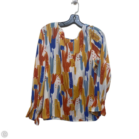 Top Long Sleeve By Cmf In Blue & Orange, Size: L