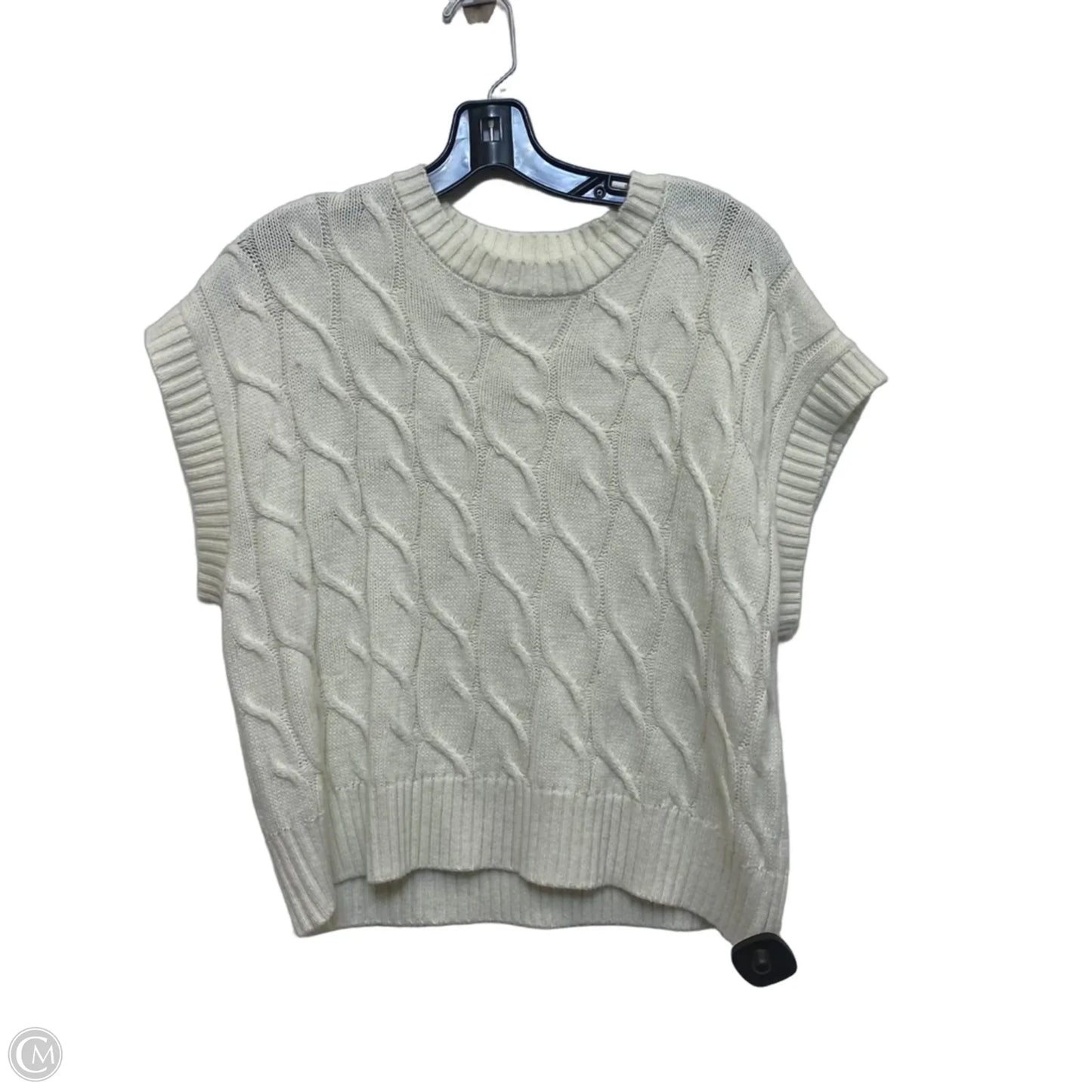 Sweater Short Sleeve By Double Zero In Cream, Size: S