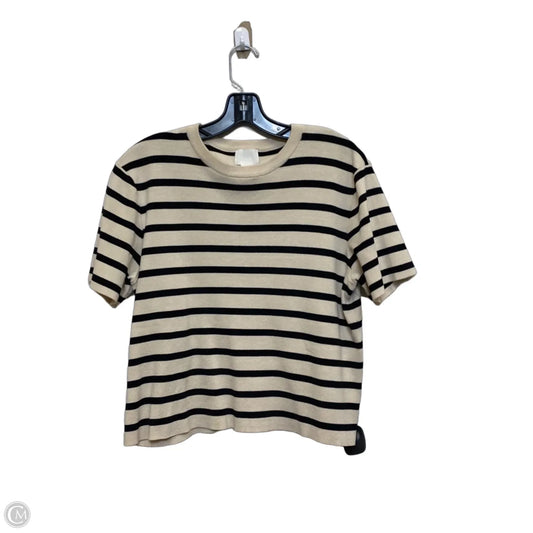 Sweater Short Sleeve By H&m In Black & Cream, Size: M