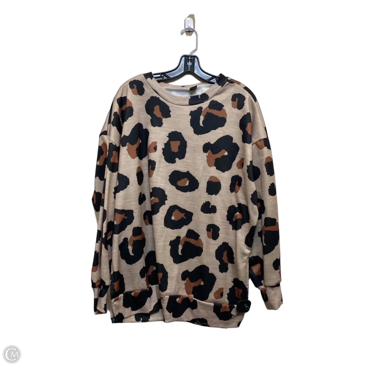 Sweatshirt Crewneck By Emery Rose In Animal Print, Size: 1x