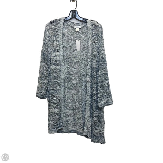Cardigan By Cj Banks In Blue & White, Size: 3x