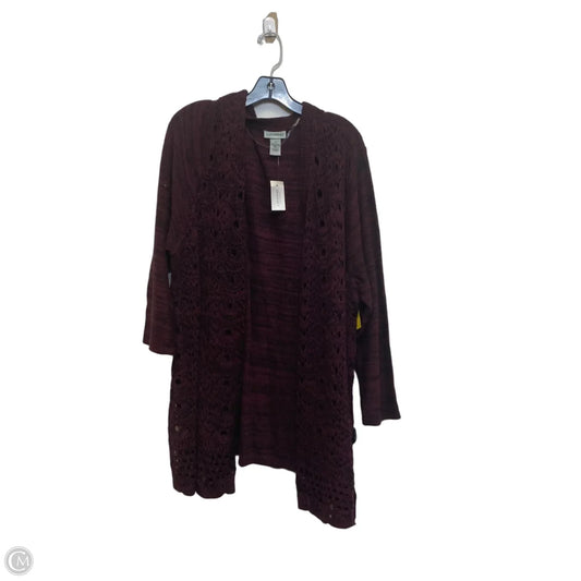 Cardigan By Catherines In Black & Purple, Size: 3x