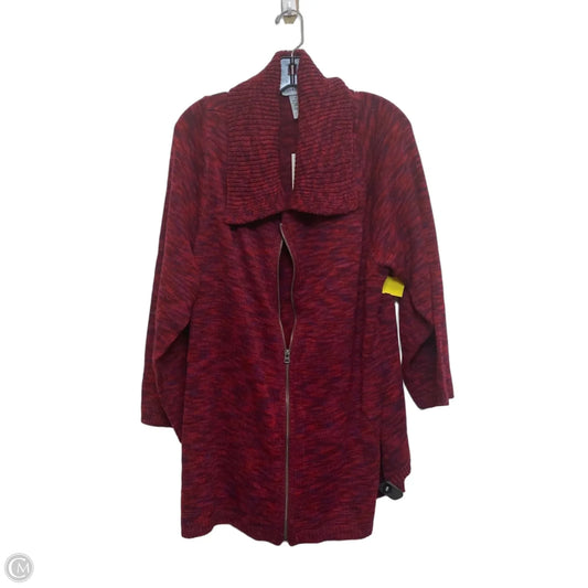 Cardigan By Catherines In Pink & Red, Size: 3x