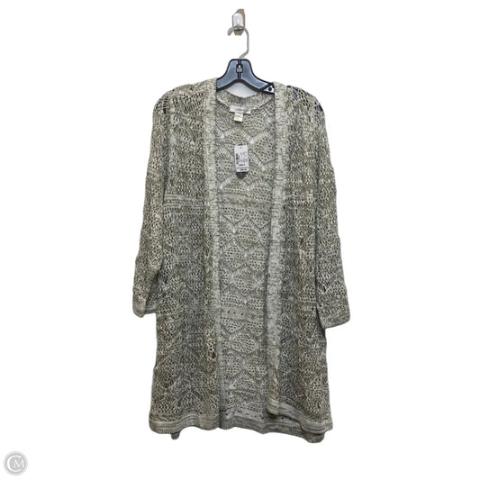 Cardigan By Cj Banks In Green & White, Size: 3x