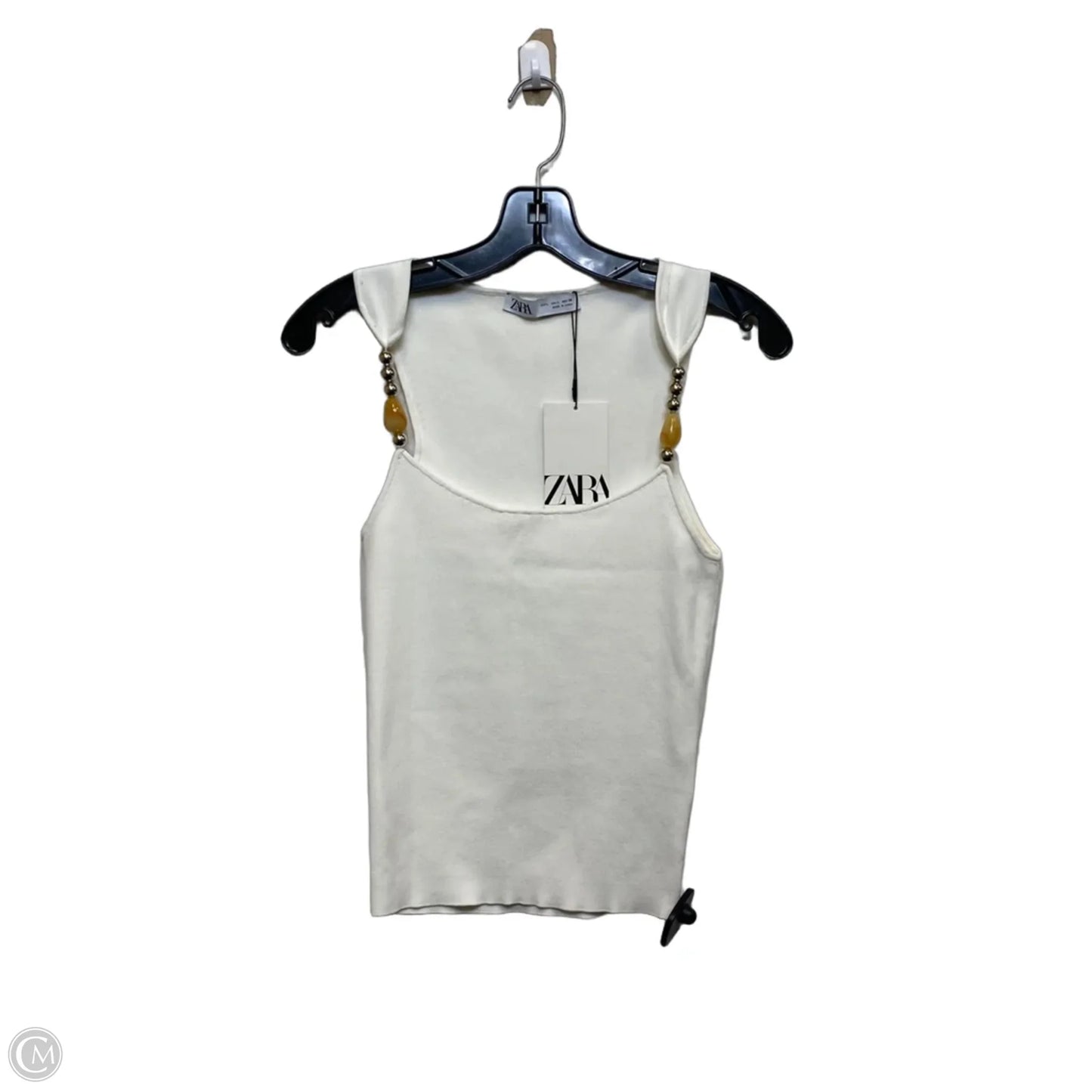 Top Sleeveless By Zara In White, Size: L