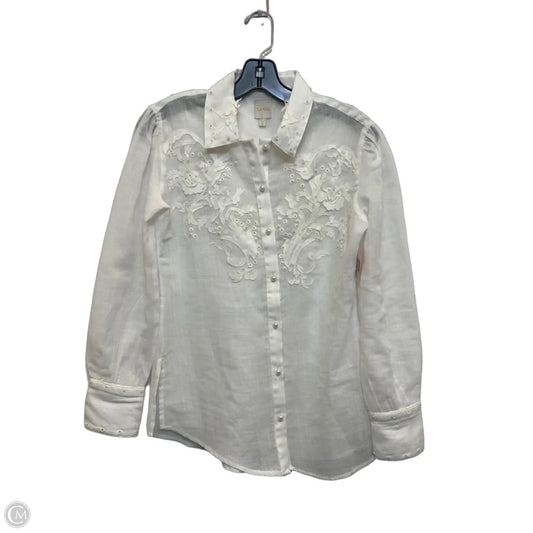 Top Long Sleeve By Nic + Zoe In White, Size: S