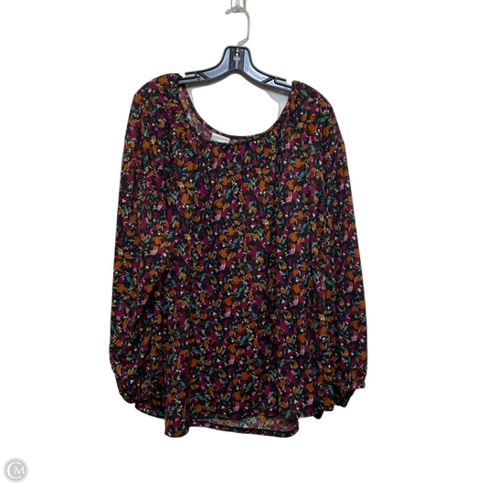Top Long Sleeve By Ava & Viv In Black & Brown, Size: 3x