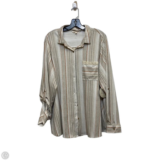 Top Long Sleeve By Eden & Olivia In Cream & Tan, Size: 3x