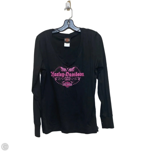 Top Long Sleeve By Harley Davidson In Black, Size: L