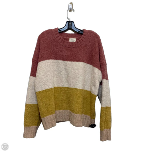 Sweater By TXS In Cream & Pink, Size: Xl