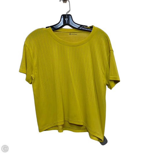 Athletic Top Short Sleeve Designer By Lululemon In Yellow, Size: M