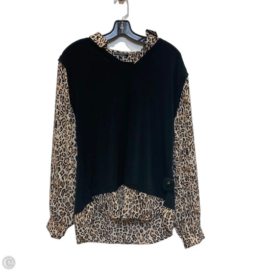 Top Long Sleeve By Adrianna Papell In Black & Cream, Size: Xl