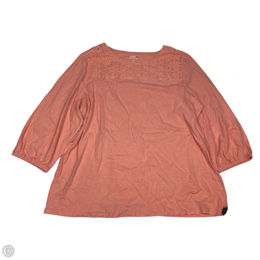 Top 3/4 Sleeve By Croft And Barrow In Orange, Size: Xxl