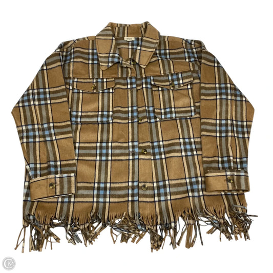 Jacket Shirt By Ana In Tan, Size: Xl