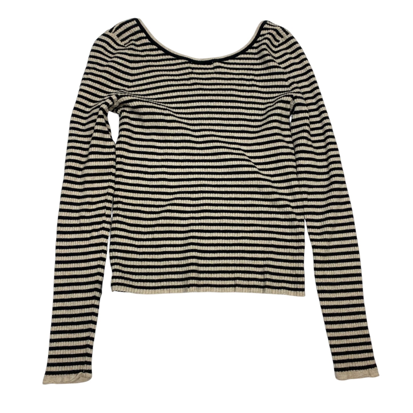 Top Long Sleeve By Universal Thread In Black & White, Size: L