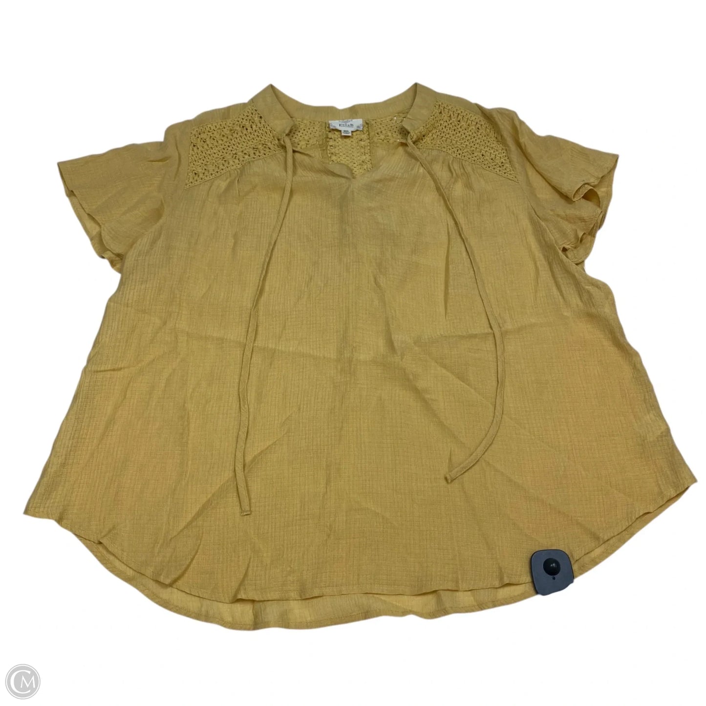 Top Short Sleeve By Blu Pepper In Yellow, Size: 2x