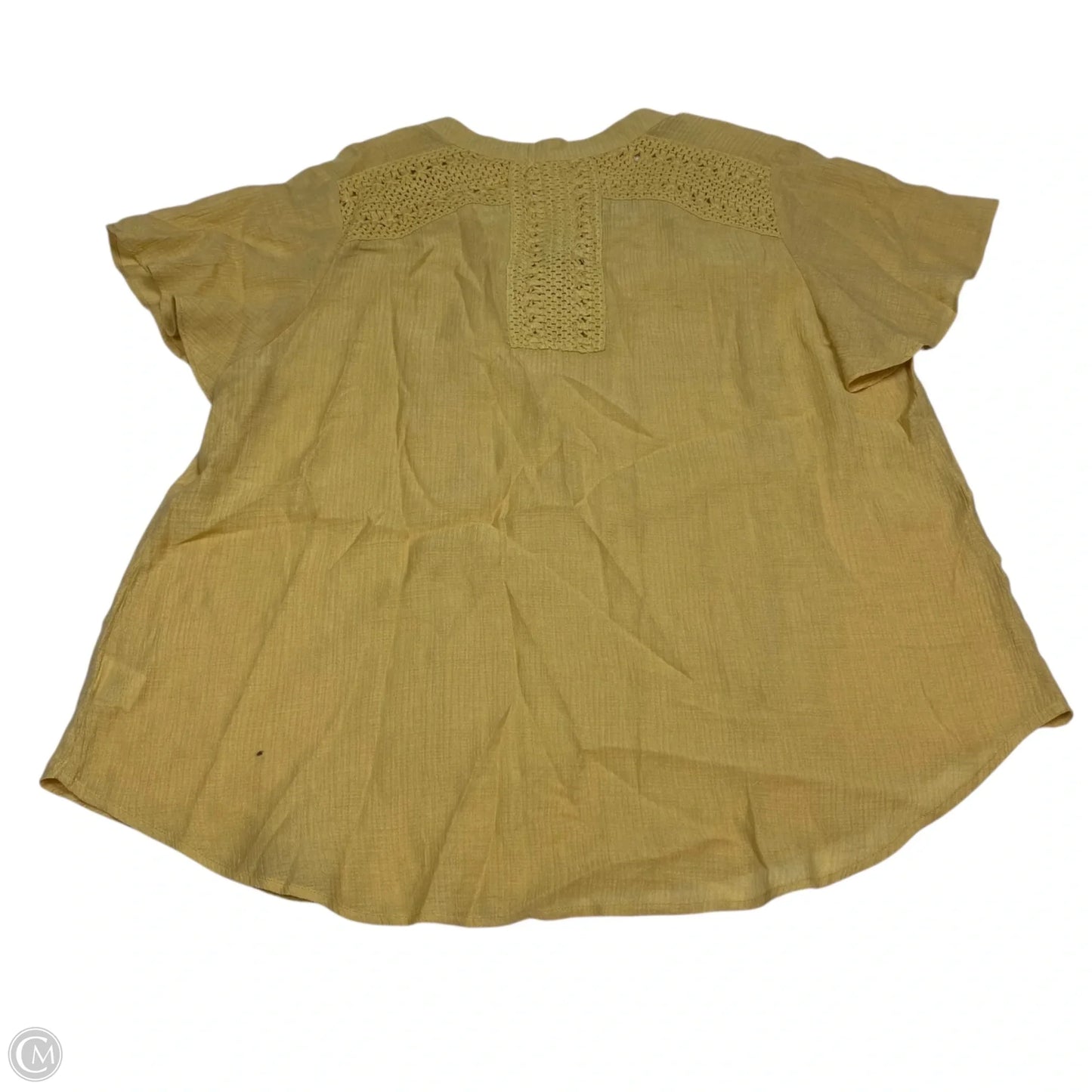 Top Short Sleeve By Blu Pepper In Yellow, Size: 2x