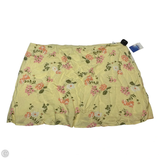 Skirt Mini & Short By Abound In Yellow, Size: 3x