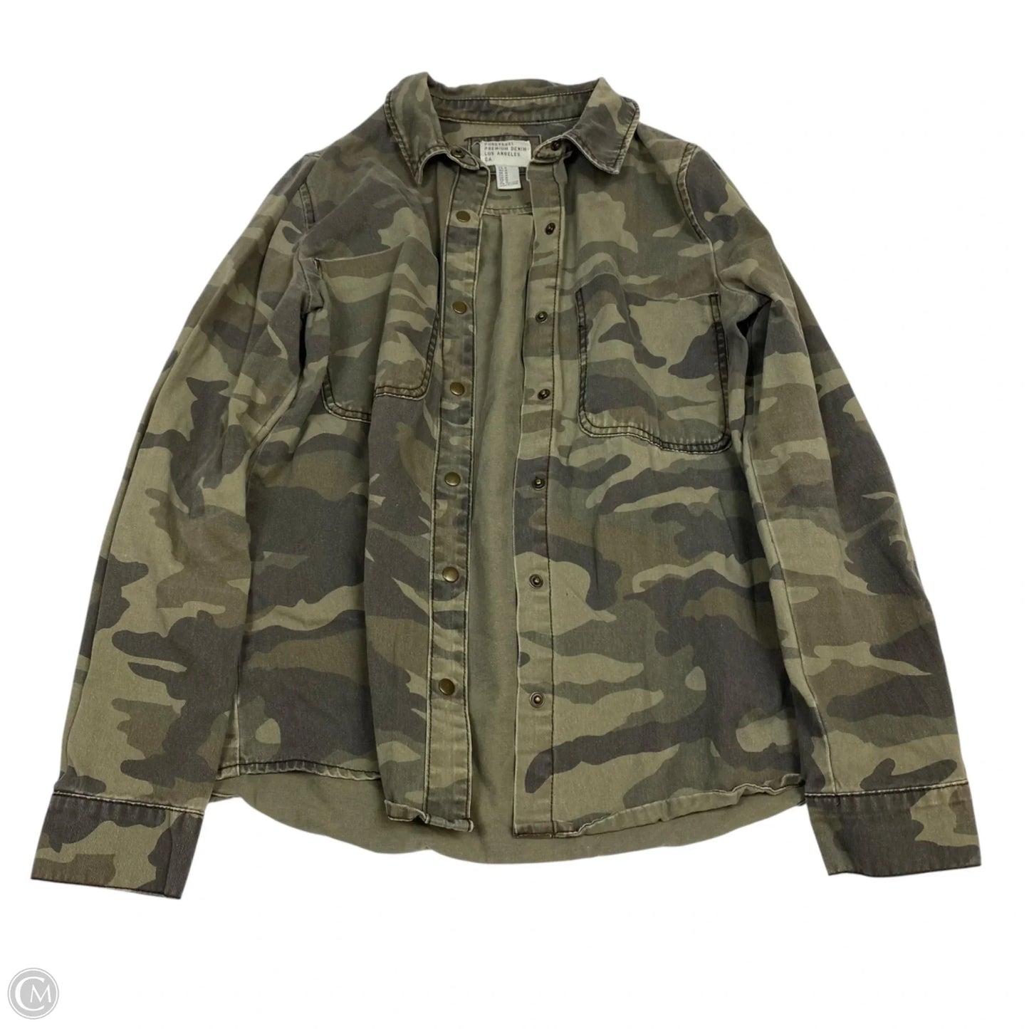 Top Long Sleeve By Forever 21 In Camouflage Print, Size: M